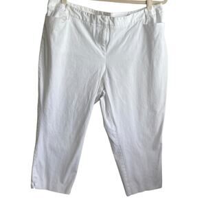 Lane‎ Bryant Women Crop Pants 24 White Straight Leg Beachy Coastal Capris Vacay